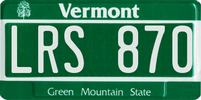 VT license plate LRS870