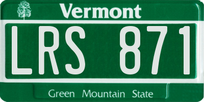 VT license plate LRS871