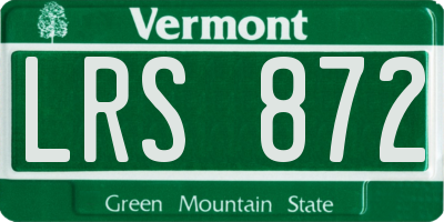 VT license plate LRS872