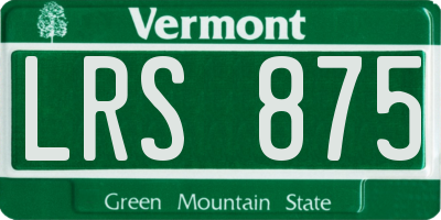 VT license plate LRS875