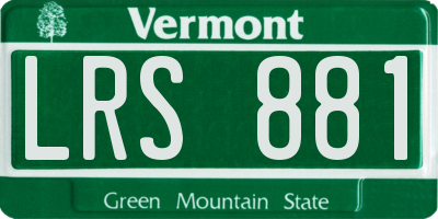 VT license plate LRS881