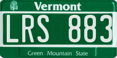VT license plate LRS883