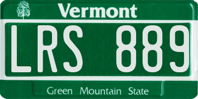 VT license plate LRS889