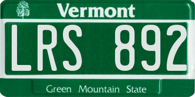 VT license plate LRS892