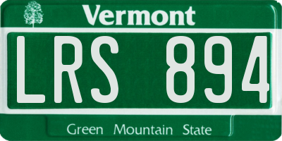 VT license plate LRS894
