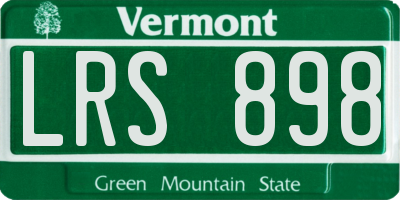 VT license plate LRS898