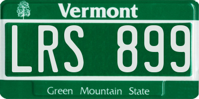 VT license plate LRS899