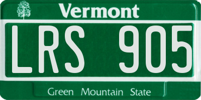 VT license plate LRS905