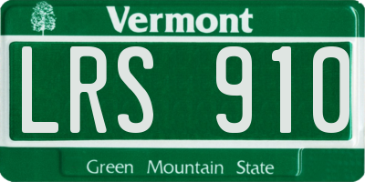 VT license plate LRS910