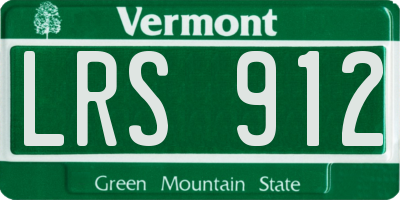 VT license plate LRS912