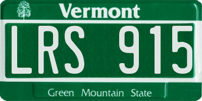 VT license plate LRS915