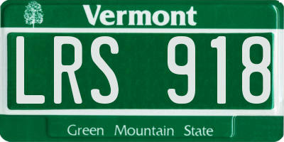 VT license plate LRS918