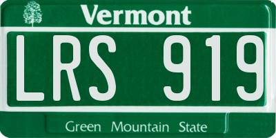 VT license plate LRS919