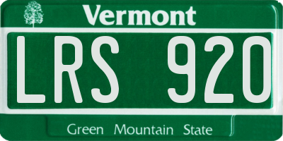 VT license plate LRS920
