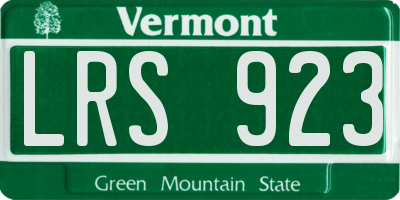 VT license plate LRS923