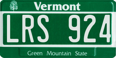 VT license plate LRS924