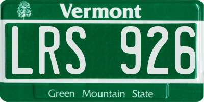 VT license plate LRS926