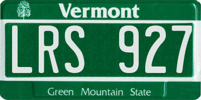 VT license plate LRS927