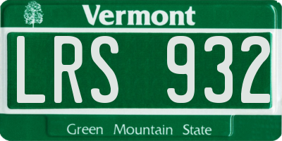 VT license plate LRS932