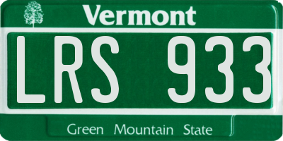 VT license plate LRS933