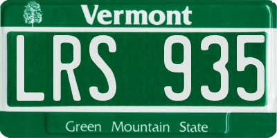 VT license plate LRS935