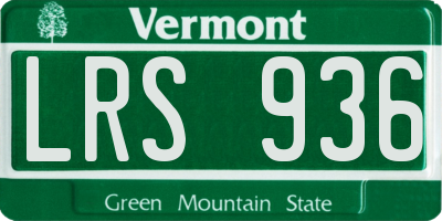 VT license plate LRS936