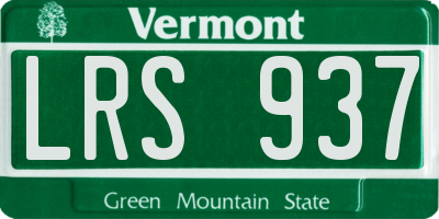 VT license plate LRS937