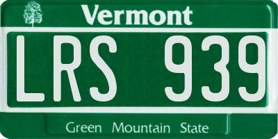 VT license plate LRS939