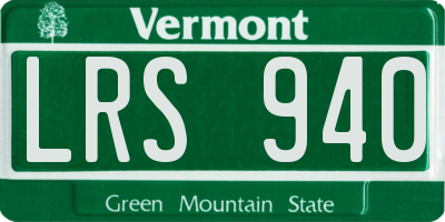 VT license plate LRS940