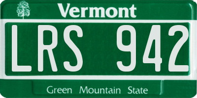 VT license plate LRS942