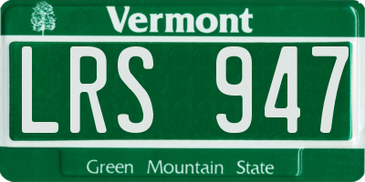 VT license plate LRS947