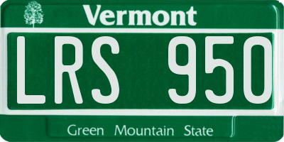 VT license plate LRS950
