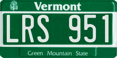 VT license plate LRS951