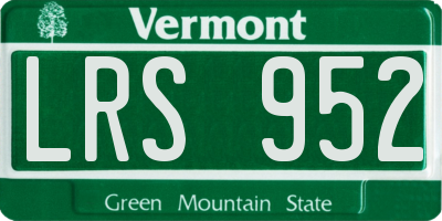 VT license plate LRS952
