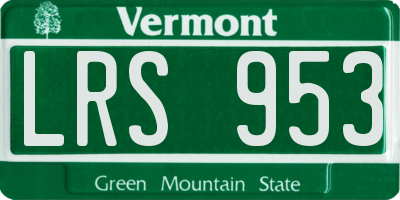 VT license plate LRS953