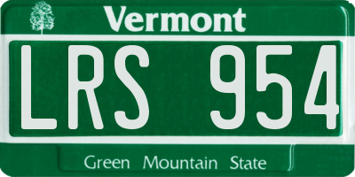 VT license plate LRS954