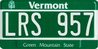 VT license plate LRS957