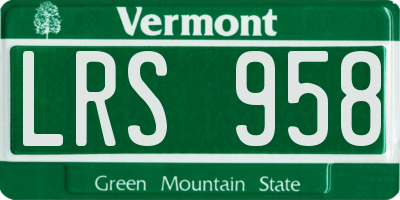 VT license plate LRS958