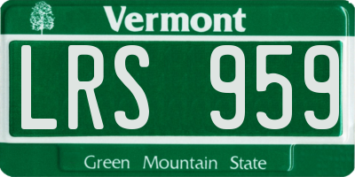 VT license plate LRS959
