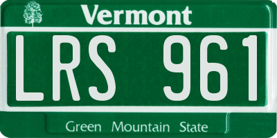 VT license plate LRS961