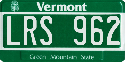 VT license plate LRS962