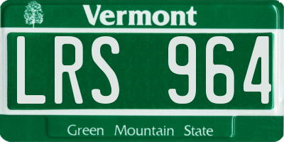 VT license plate LRS964
