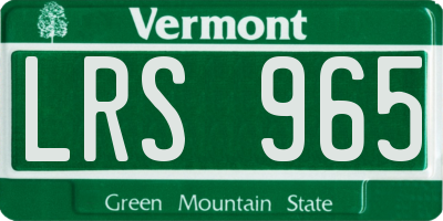 VT license plate LRS965