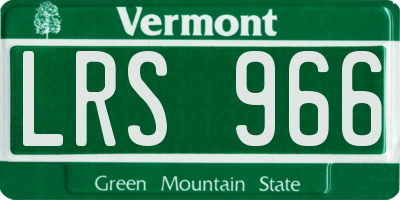 VT license plate LRS966