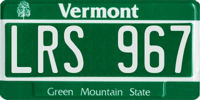VT license plate LRS967