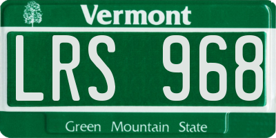 VT license plate LRS968