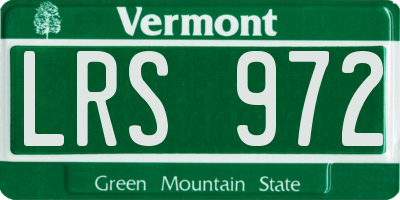 VT license plate LRS972