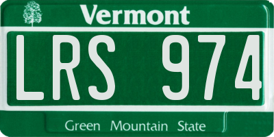 VT license plate LRS974