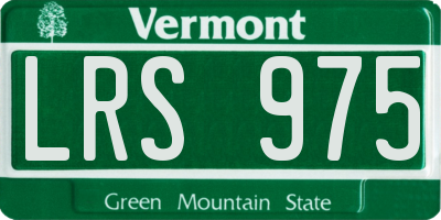 VT license plate LRS975