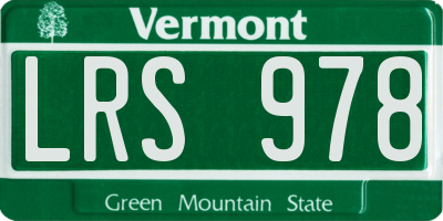 VT license plate LRS978